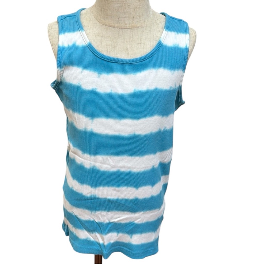 Hanna Andersson Tie Dye Tank Top in White & Blue